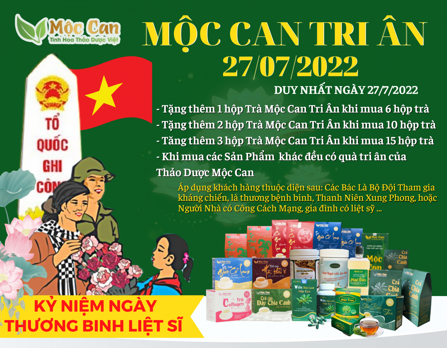 Chương trình  MỘC CAN TRI ÂN nhân dịp Ngày Thương binh- Liệt sĩ 27/07/2022 1